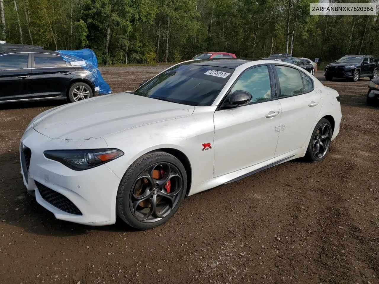 2019 Alfa Romeo Giulia Ti VIN: ZARFANBNXK7620366 Lot: 72139214