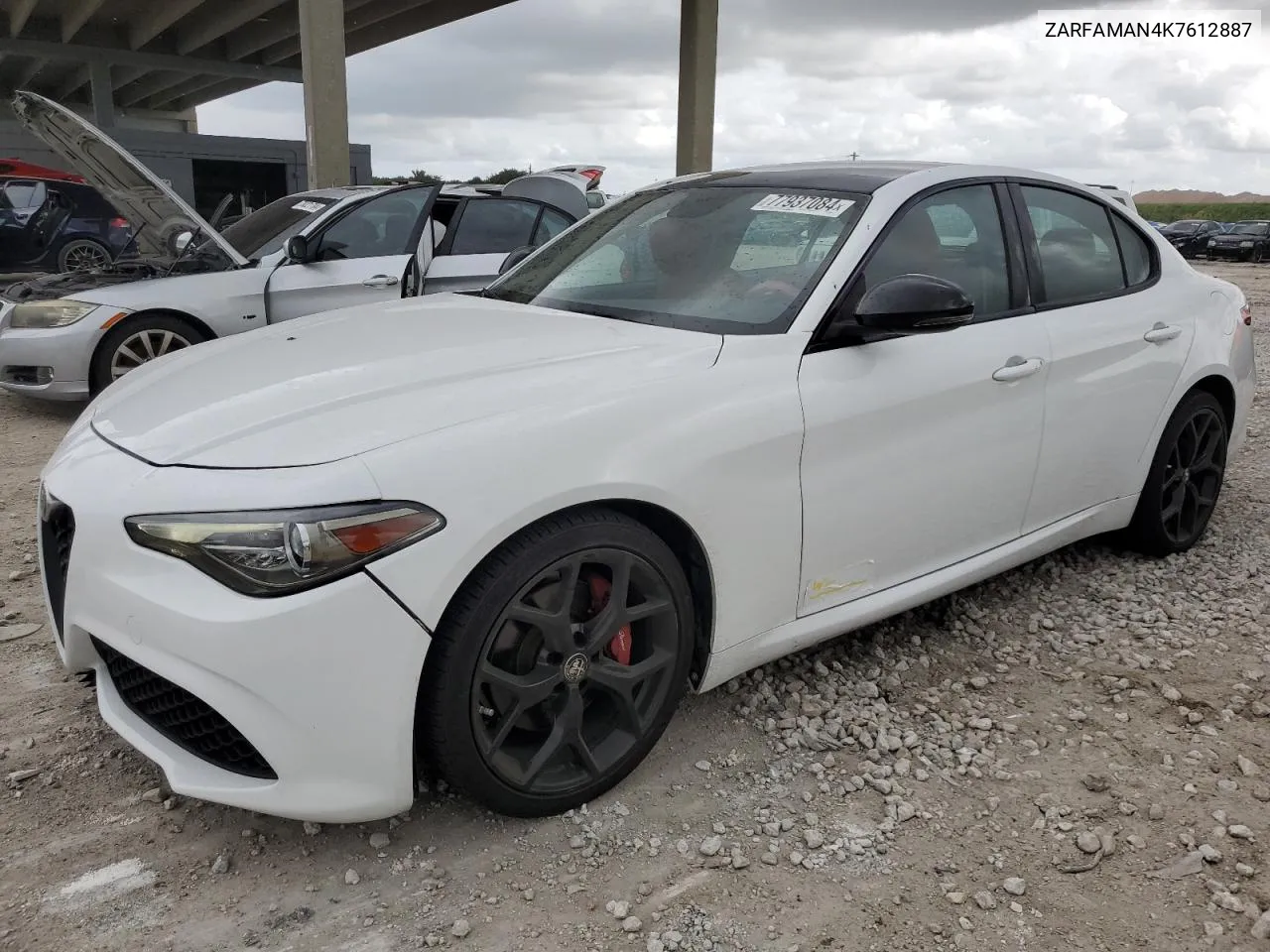 2019 Alfa Romeo Giulia VIN: ZARFAMAN4K7612887 Lot: 77937084