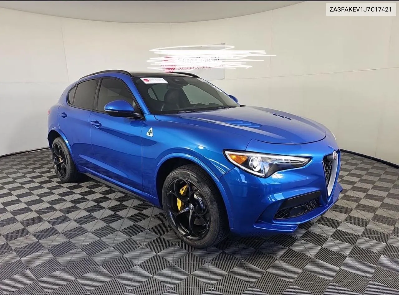 2018 Alfa Romeo Stelvio Quadrifoglio VIN: ZASFAKEV1J7C17421 Lot: 75939444