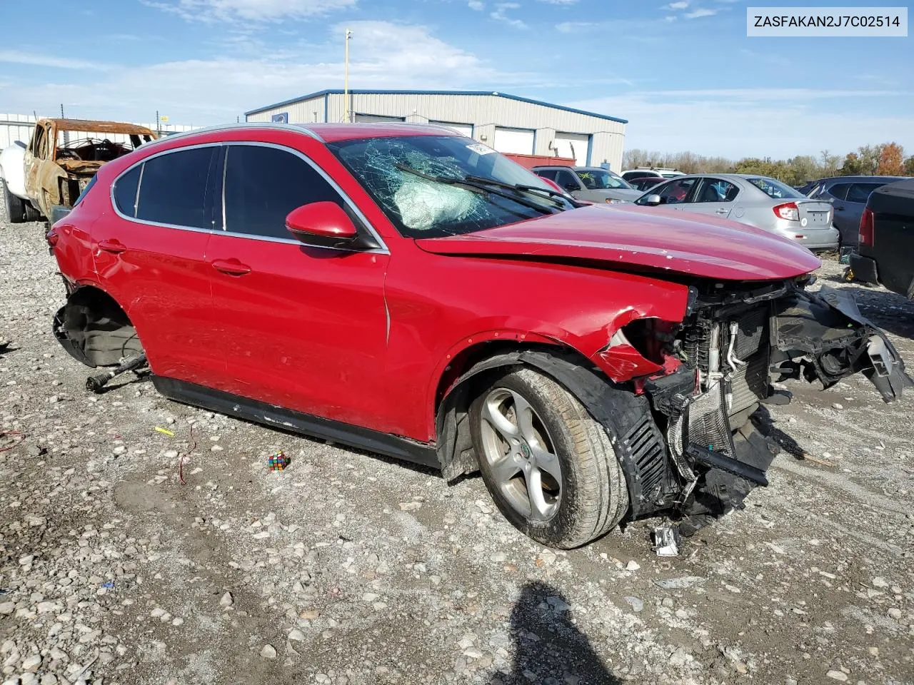 2018 Alfa Romeo Stelvio VIN: ZASFAKAN2J7C02514 Lot: 79497714