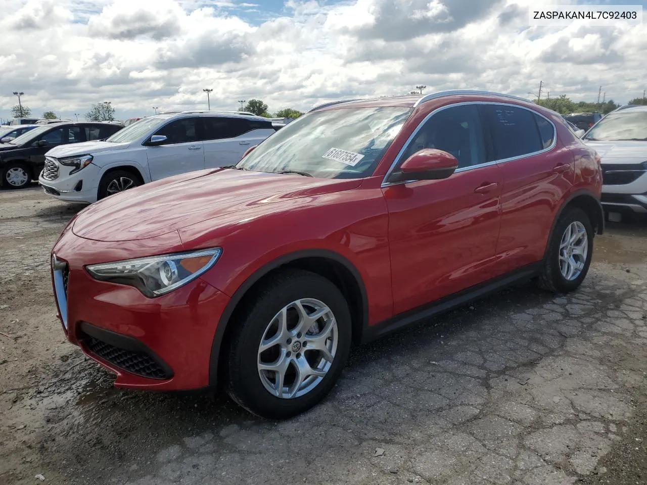 2020 Alfa Romeo Stelvio VIN: ZASPAKAN4L7C92403 Lot: 61687554