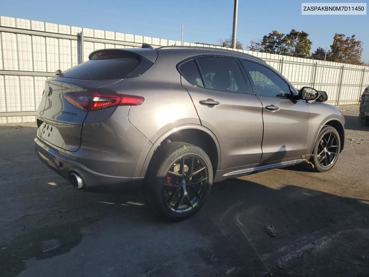 2021 Alfa Romeo Stelvio Ti VIN: ZASPAKBN0M7D11450 Lot: 76873684