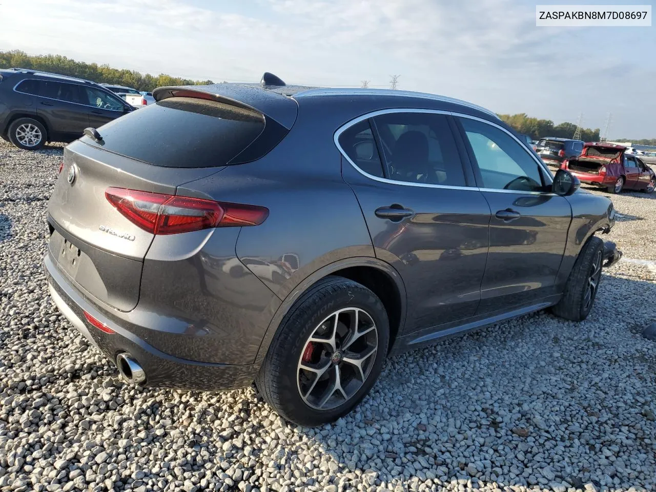 2021 Alfa Romeo Stelvio Ti VIN: ZASPAKBN8M7D08697 Lot: 77647264