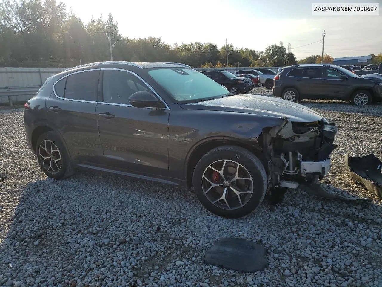 2021 Alfa Romeo Stelvio Ti VIN: ZASPAKBN8M7D08697 Lot: 77647264