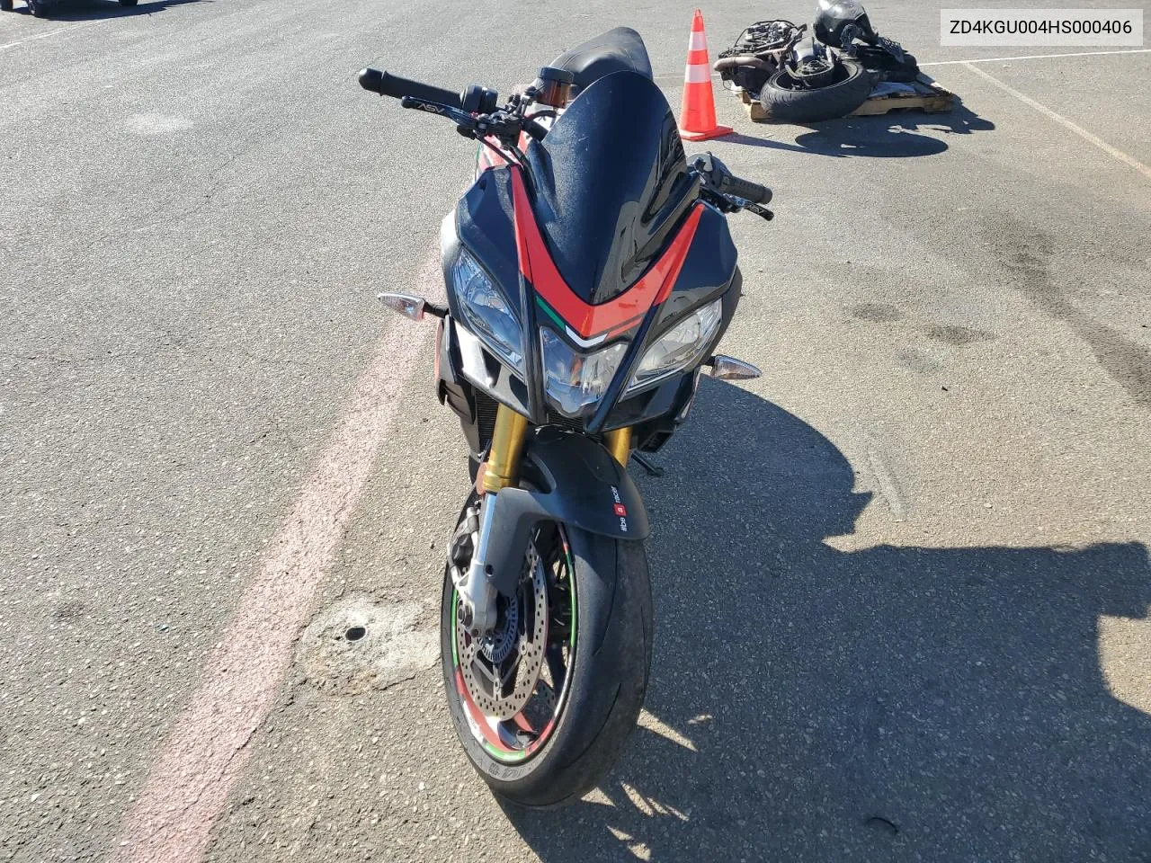 2017 Aprilia Tuono V4 1100 Rr VIN: ZD4KGU004HS000406 Lot: 77830244