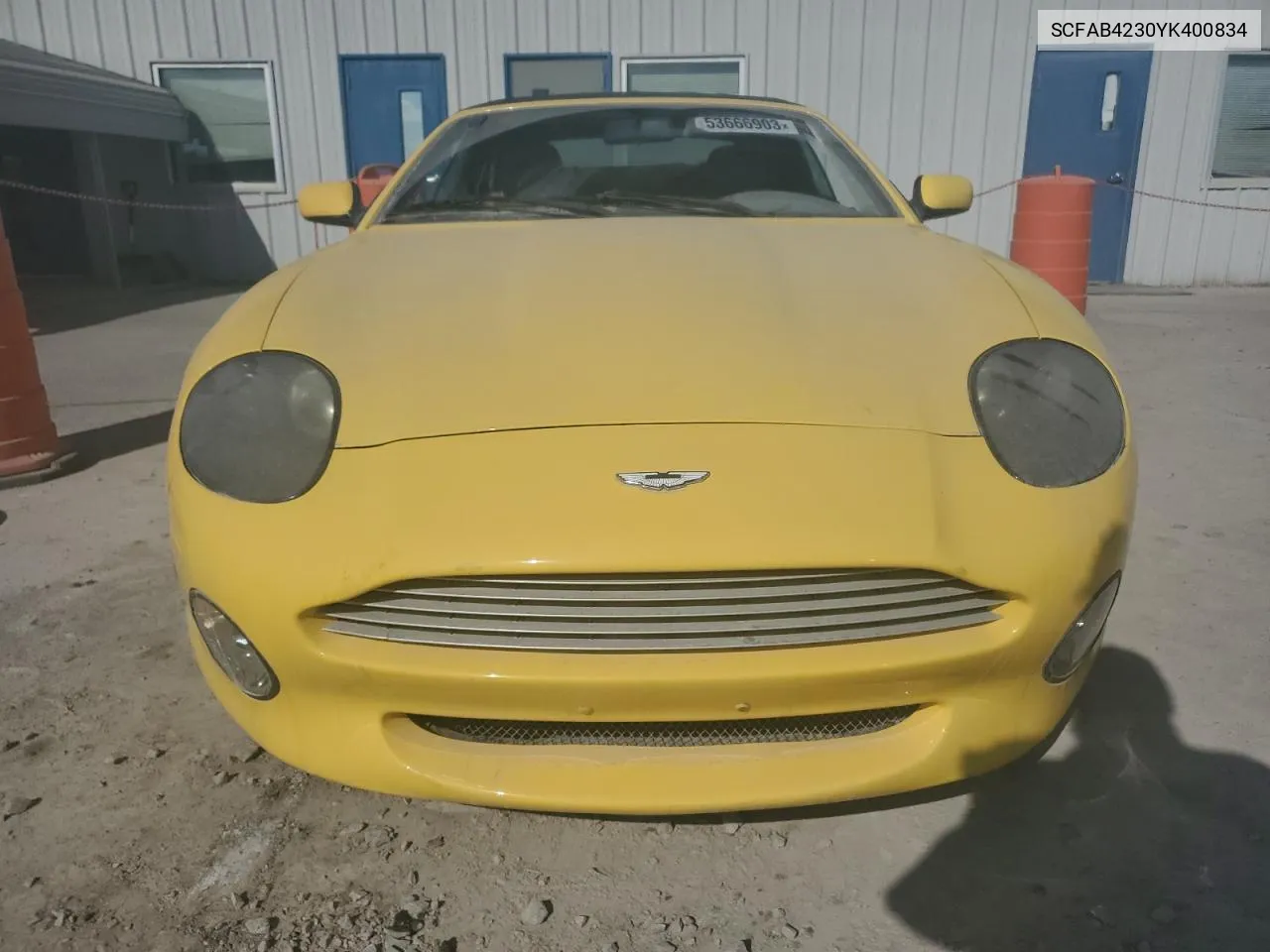 2000 Aston Martin Db7 Vantage VIN: SCFAB4230YK400834 Lot: 80211544