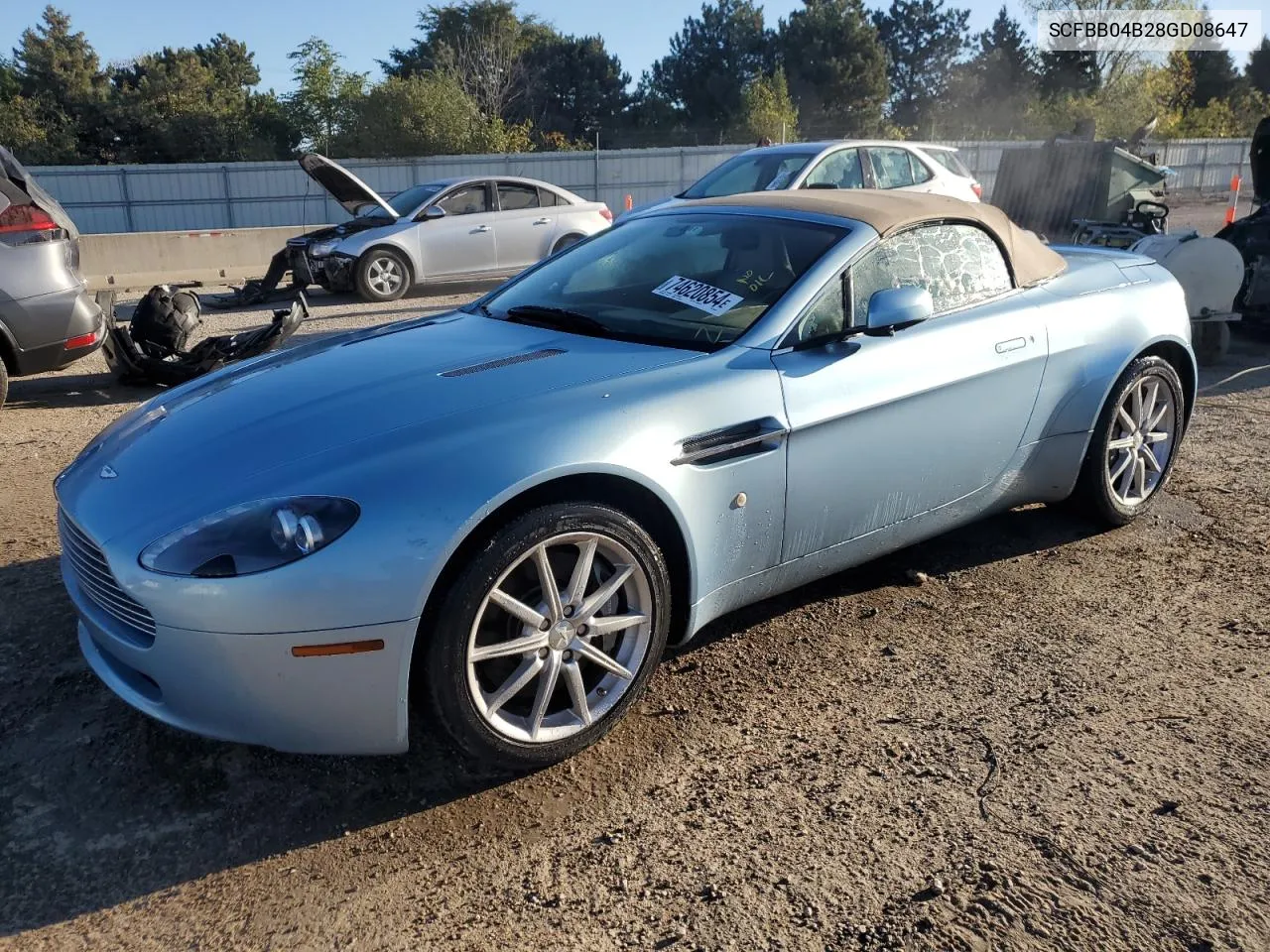 2008 Aston Martin V8 Vantage VIN: SCFBB04B28GD08647 Lot: 74620854