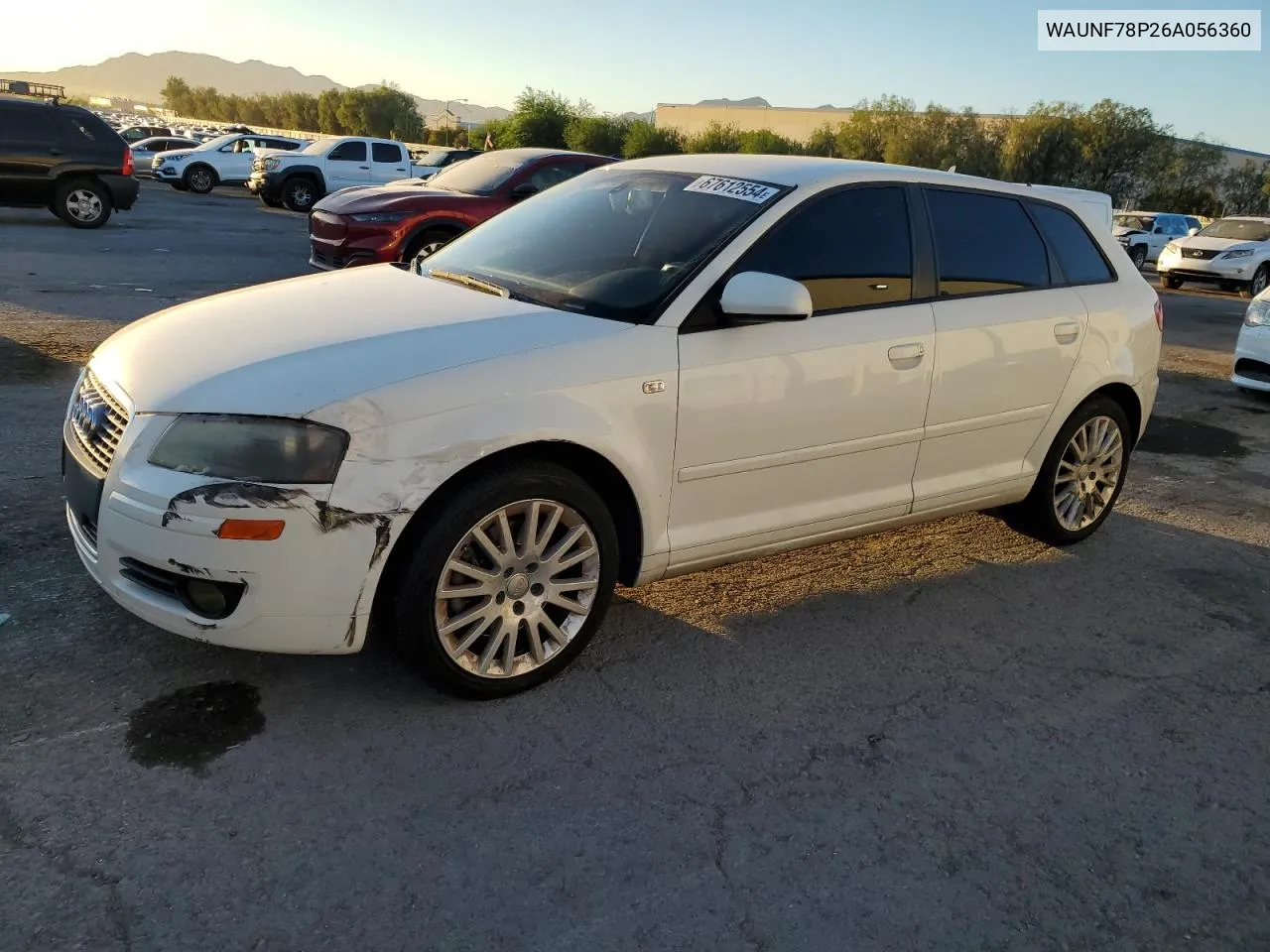 2006 Audi A3 2.0 Premium VIN: WAUNF78P26A056360 Lot: 67612554