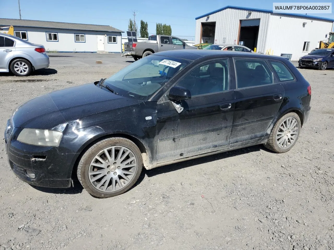 2006 Audi A3 2.0 Sport VIN: WAUMF78P06A002857 Lot: 69716244