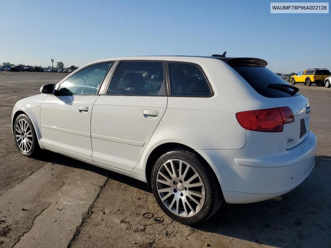 2006 Audi A3 2.0 Sport VIN: WAUMF78P96A002128 Lot: 72204964