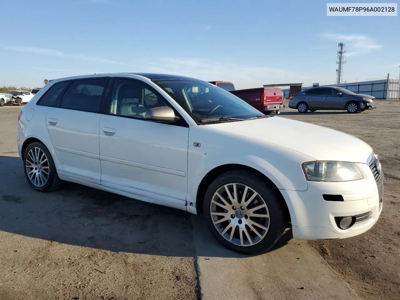 2006 Audi A3 2.0 Sport VIN: WAUMF78P96A002128 Lot: 72204964