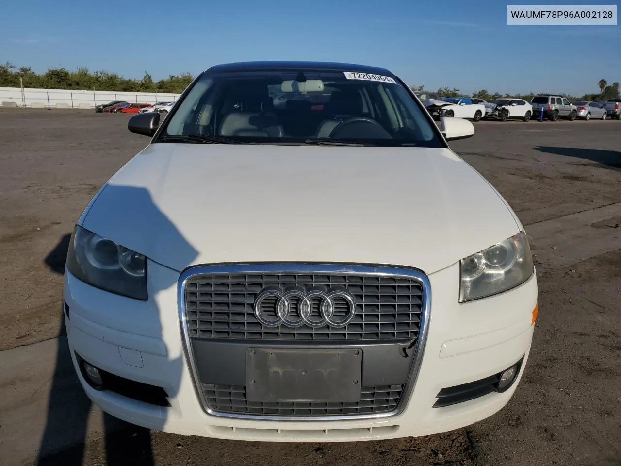 2006 Audi A3 2.0 Sport VIN: WAUMF78P96A002128 Lot: 72204964