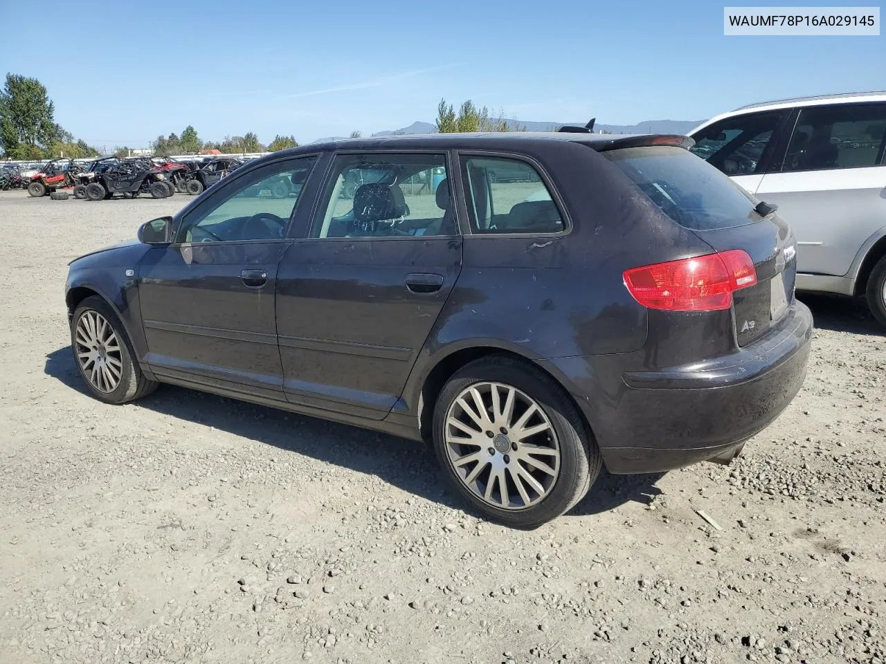 WAUMF78P16A029145 2006 Audi A3 2.0 Sport