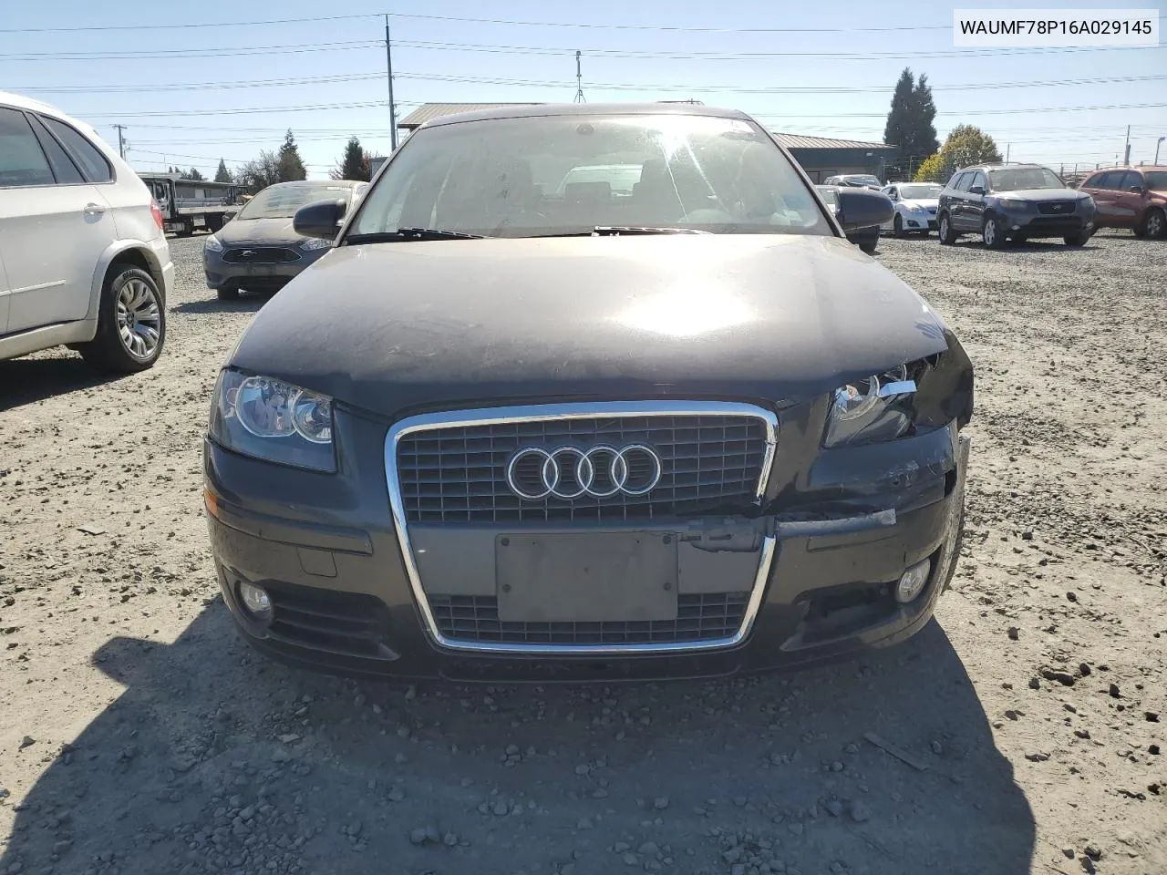 2006 Audi A3 2.0 Sport VIN: WAUMF78P16A029145 Lot: 73587084