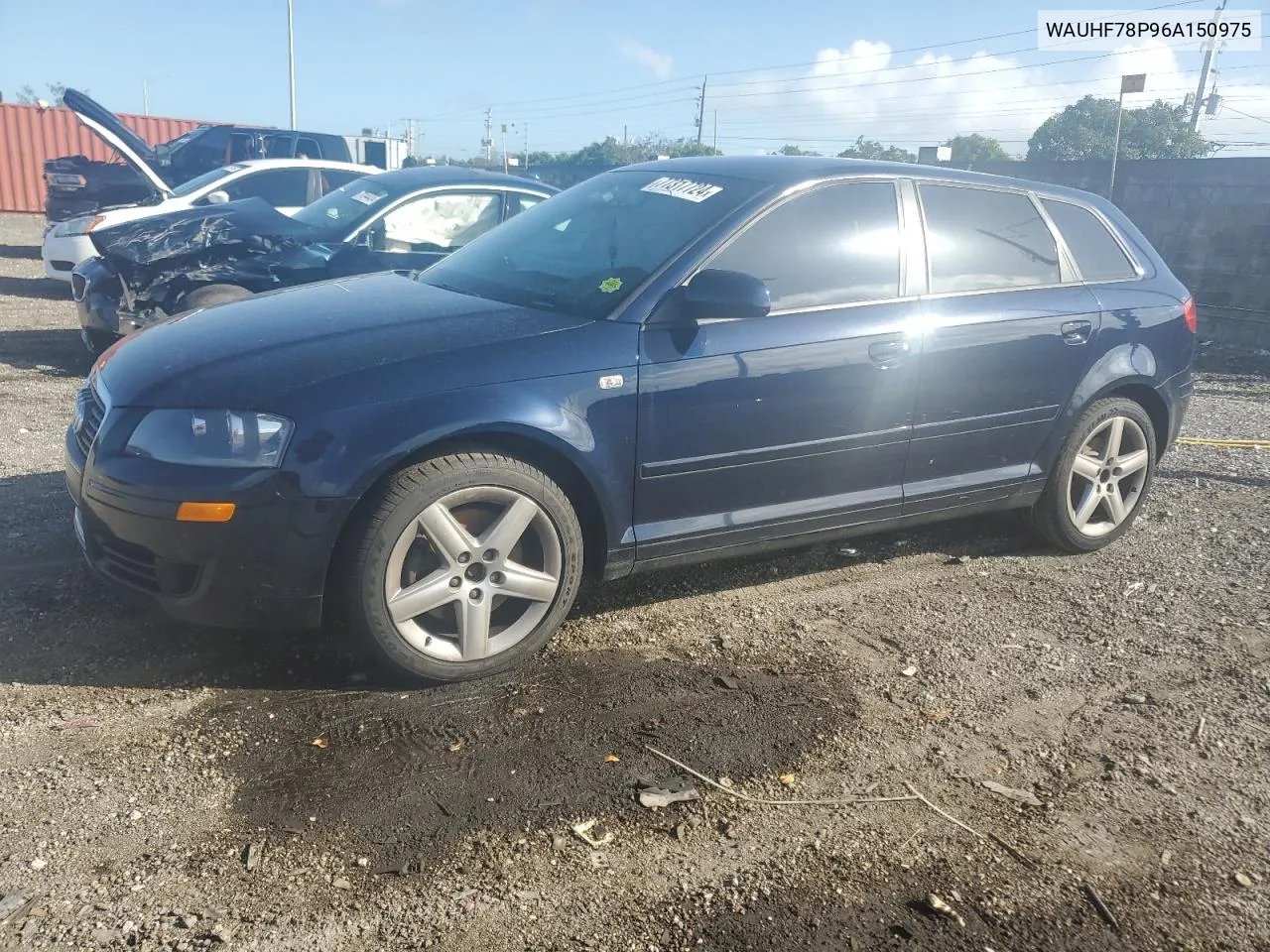 2006 Audi A3 2 VIN: WAUHF78P96A150975 Lot: 77317724