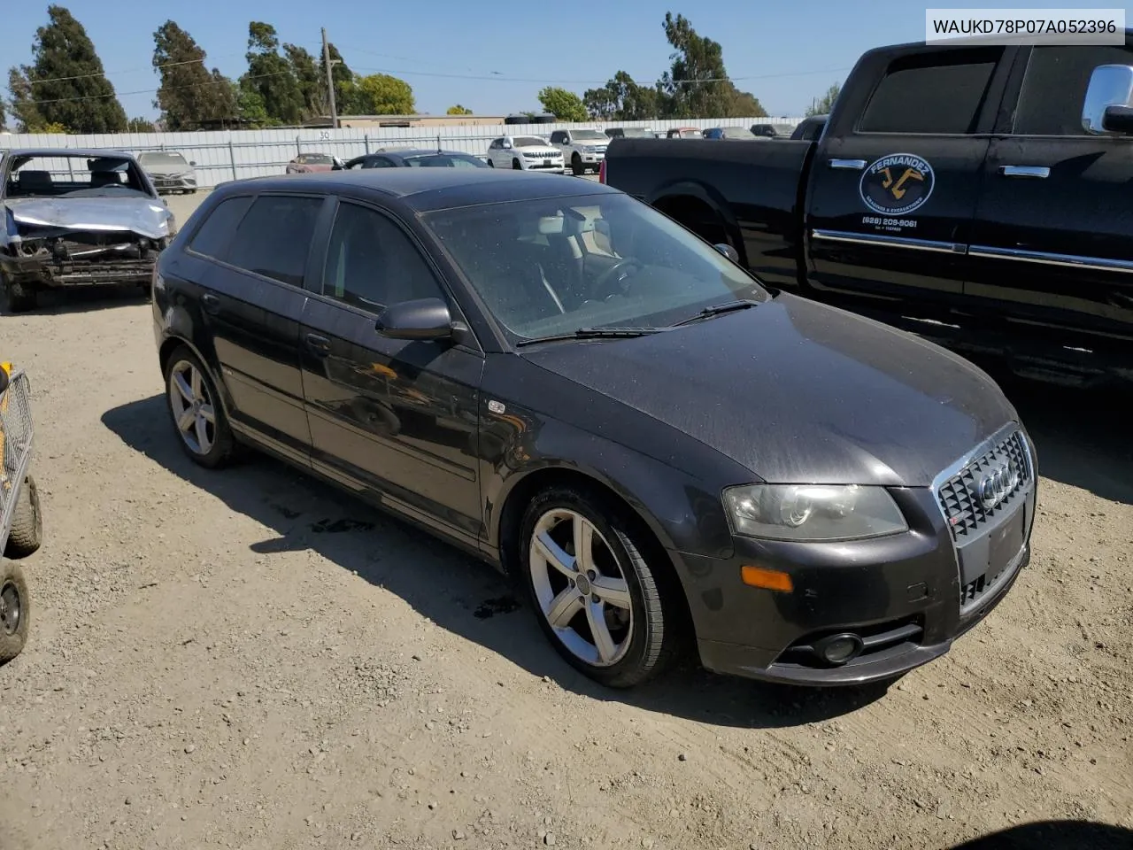 2007 Audi A3 S-Line 3.2 Quattro VIN: WAUKD78P07A052396 Lot: 66605984