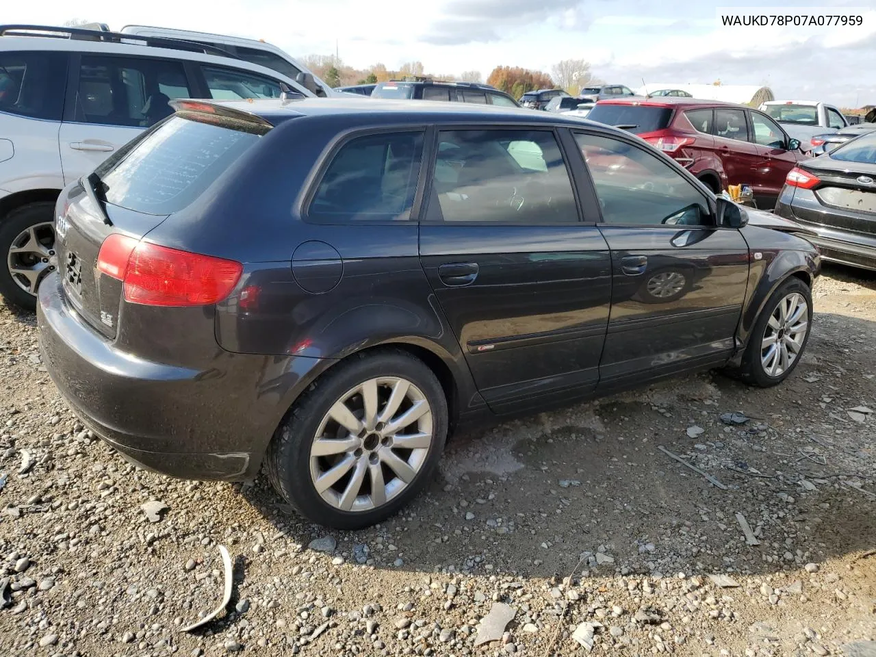 2007 Audi A3 S-Line 3.2 Quattro VIN: WAUKD78P07A077959 Lot: 77443434