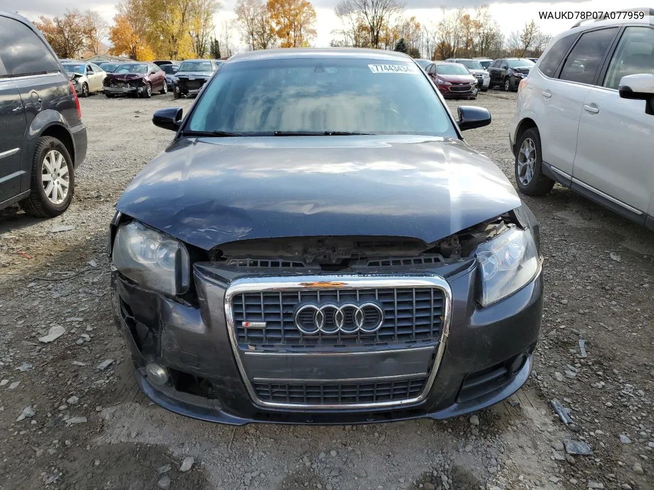 2007 Audi A3 S-Line 3.2 Quattro VIN: WAUKD78P07A077959 Lot: 77443434