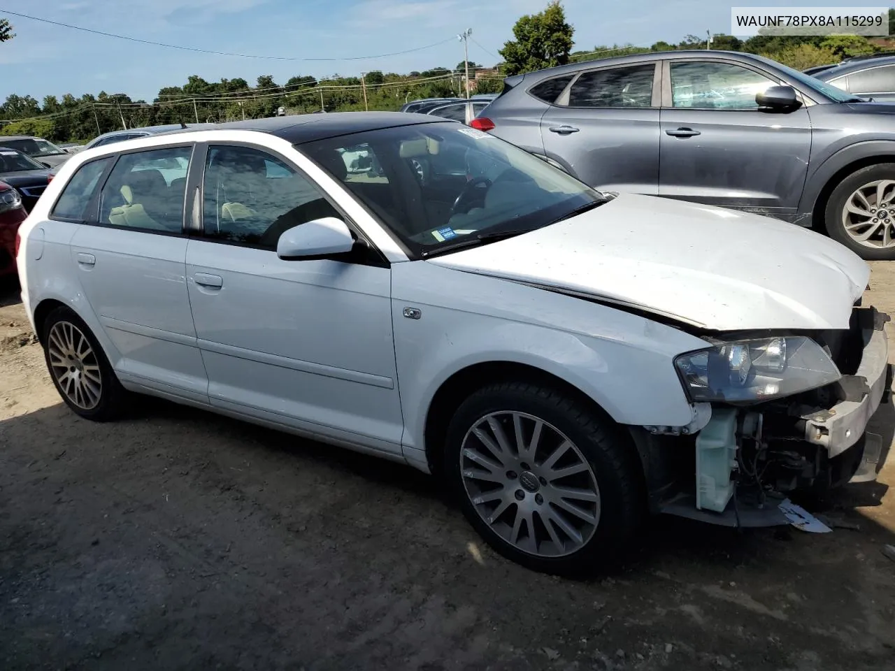 WAUNF78PX8A115299 2008 Audi A3 2.0 Premium