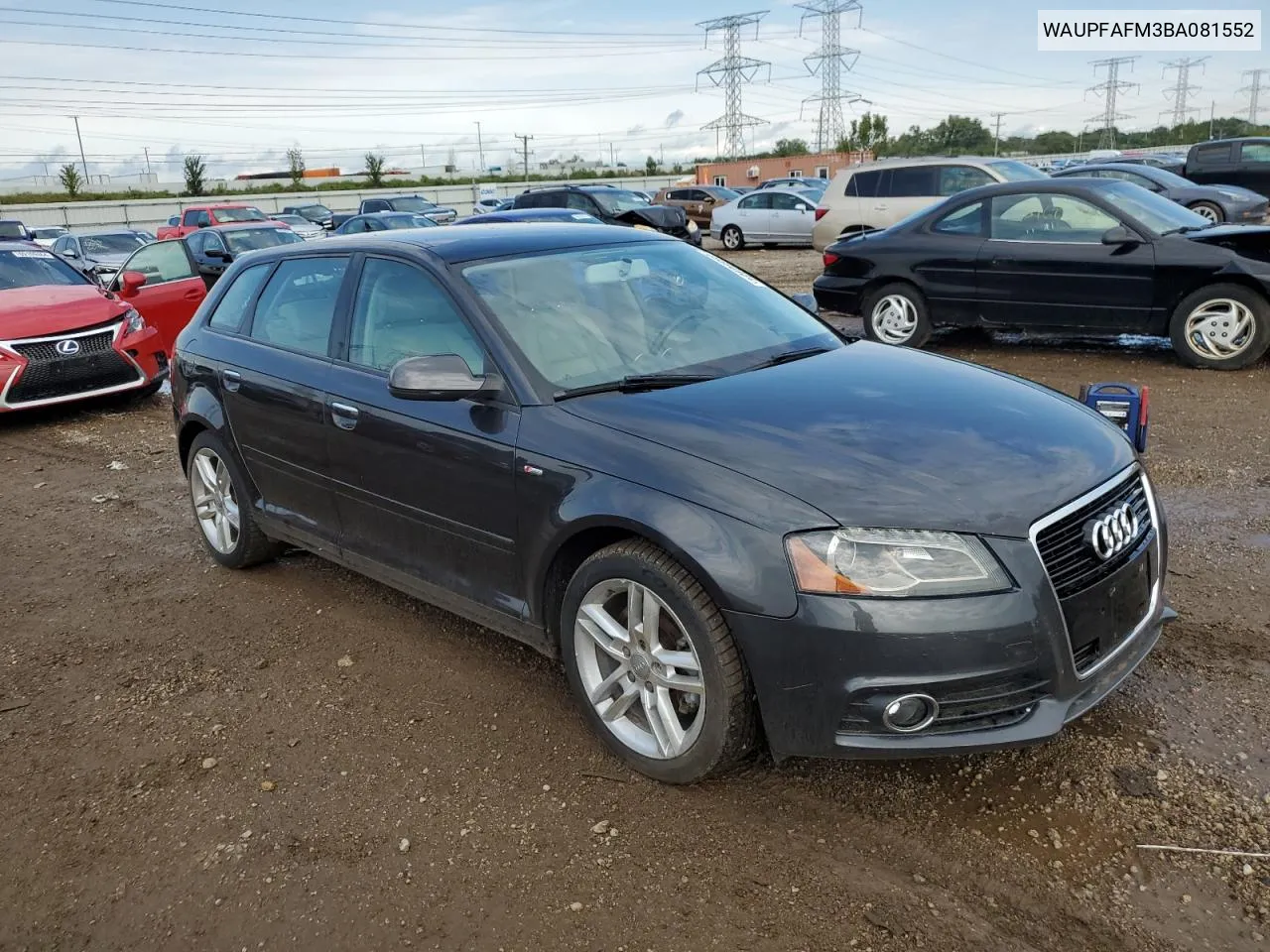 2011 Audi A3 Premium Plus VIN: WAUPFAFM3BA081552 Lot: 69390984