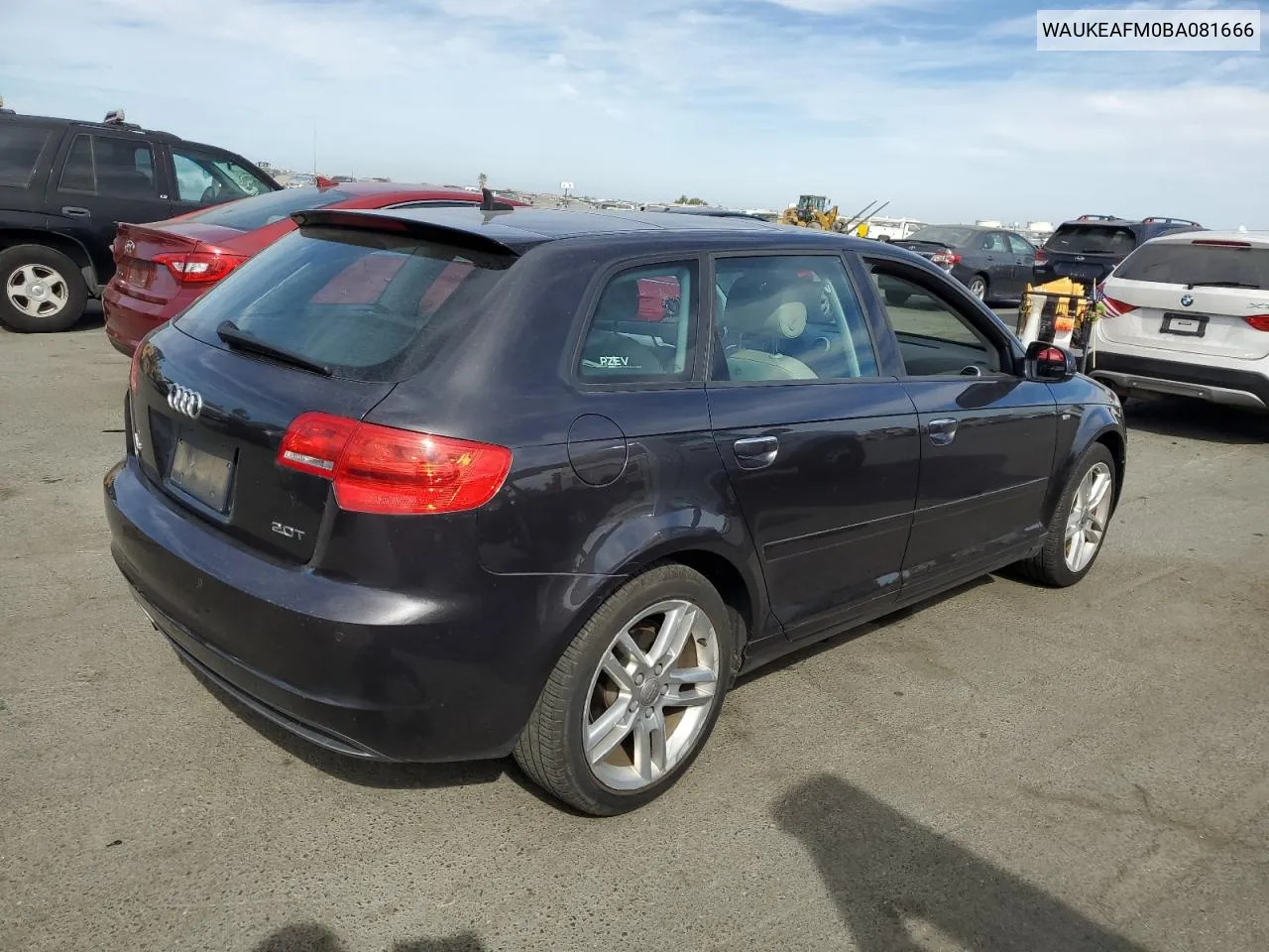 2011 Audi A3 Premium Plus VIN: WAUKEAFM0BA081666 Lot: 75090454