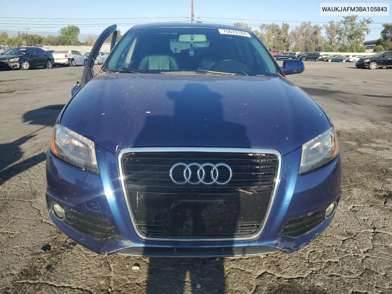 2011 Audi A3 Premium Plus VIN: WAUKJAFM3BA105843 Lot: 75670184