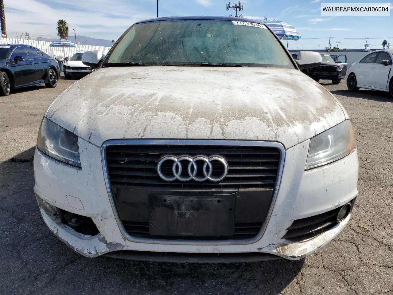 2012 Audi A3 Premium VIN: WAUBFAFMXCA006004 Lot: 77219694