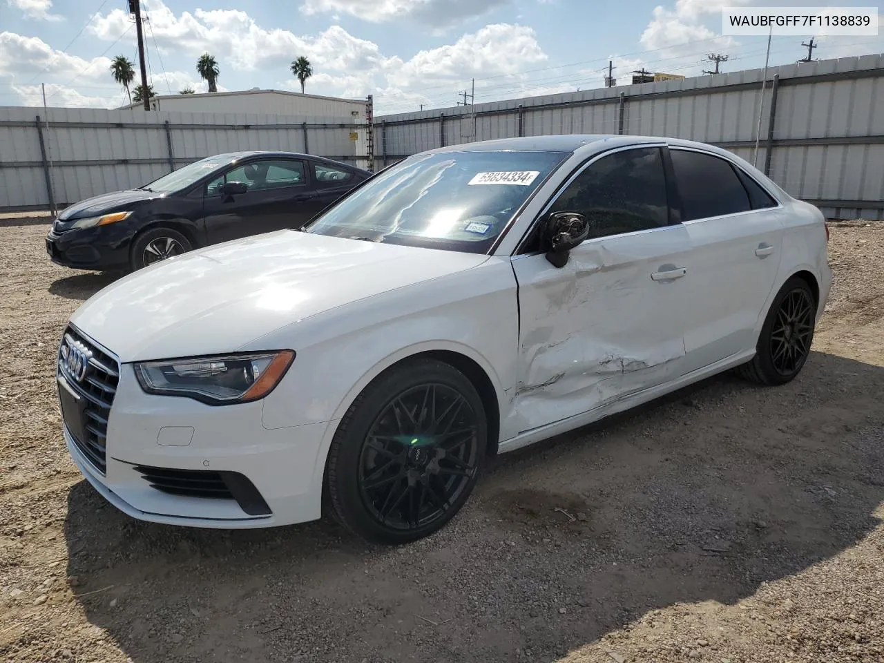 2015 Audi A3 Premium VIN: WAUBFGFF7F1138839 Lot: 68834334