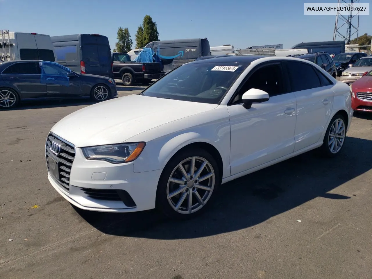 2016 Audi A3 Premium VIN: WAUA7GFF2G1097627 Lot: 72716564