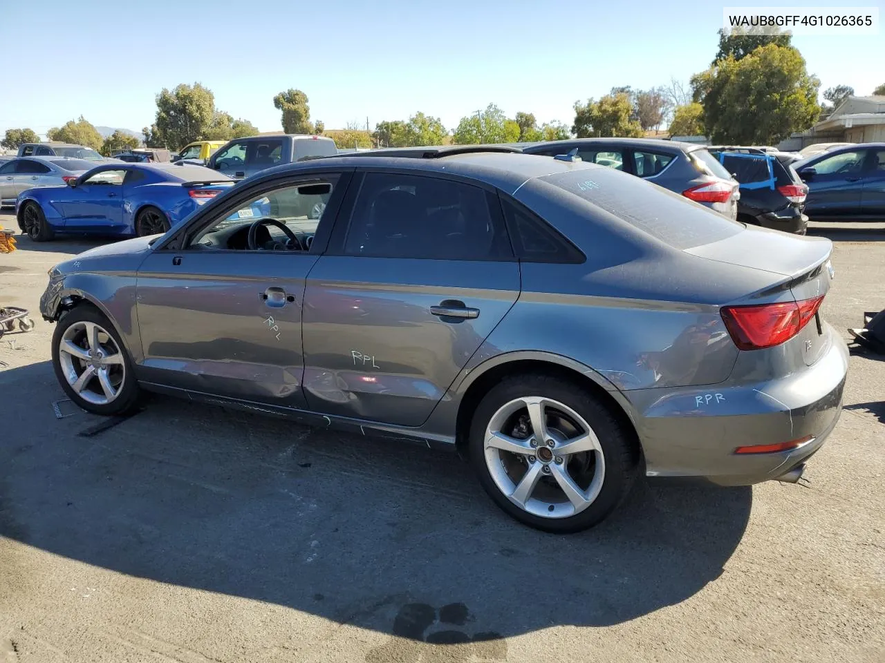 WAUB8GFF4G1026365 2016 Audi A3 Premium