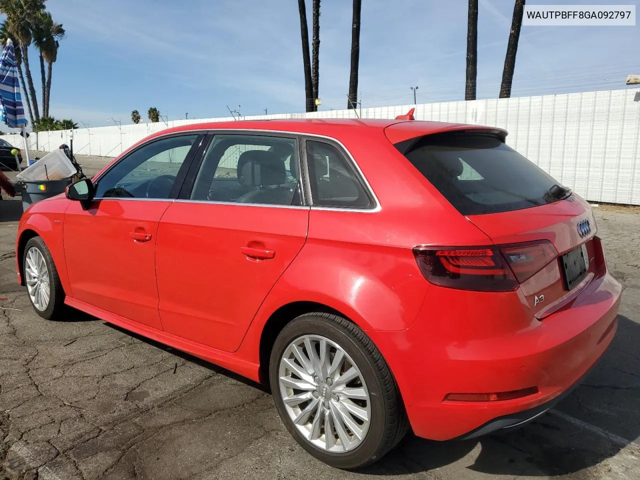 2016 Audi A3 E-Tron Premium Plus VIN: WAUTPBFF8GA092797 Lot: 79507394