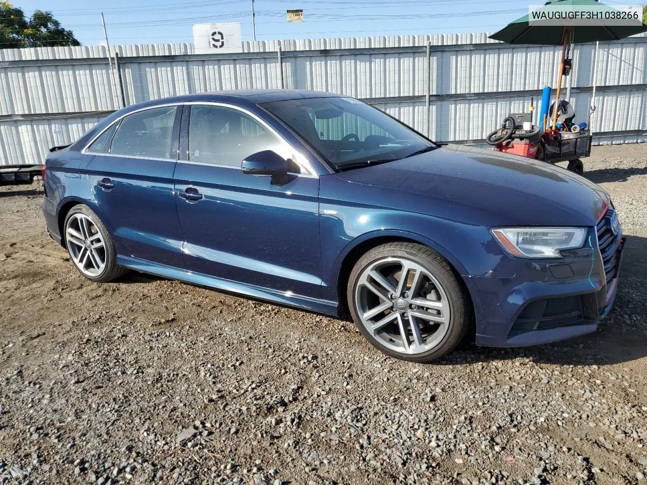 WAUGUGFF3H1038266 2017 Audi A3 Premium Plus