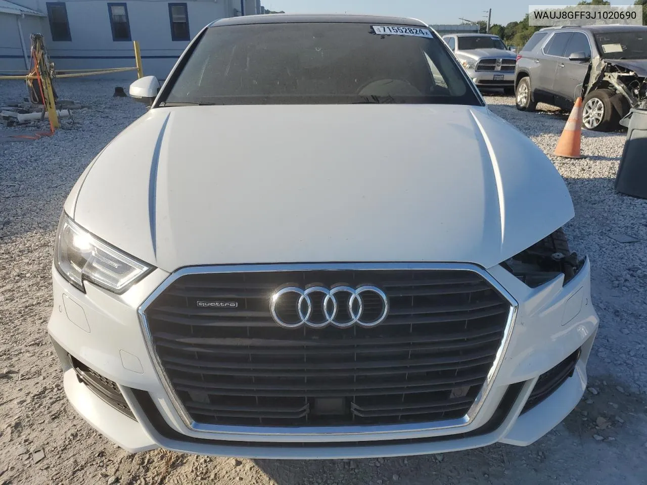 2018 Audi A3 Premium Plus VIN: WAUJ8GFF3J1020690 Lot: 71552824