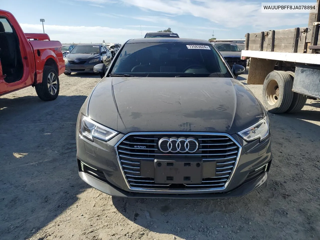 2018 Audi A3 E-Tron Premium VIN: WAUUPBFF8JA078894 Lot: 72083624