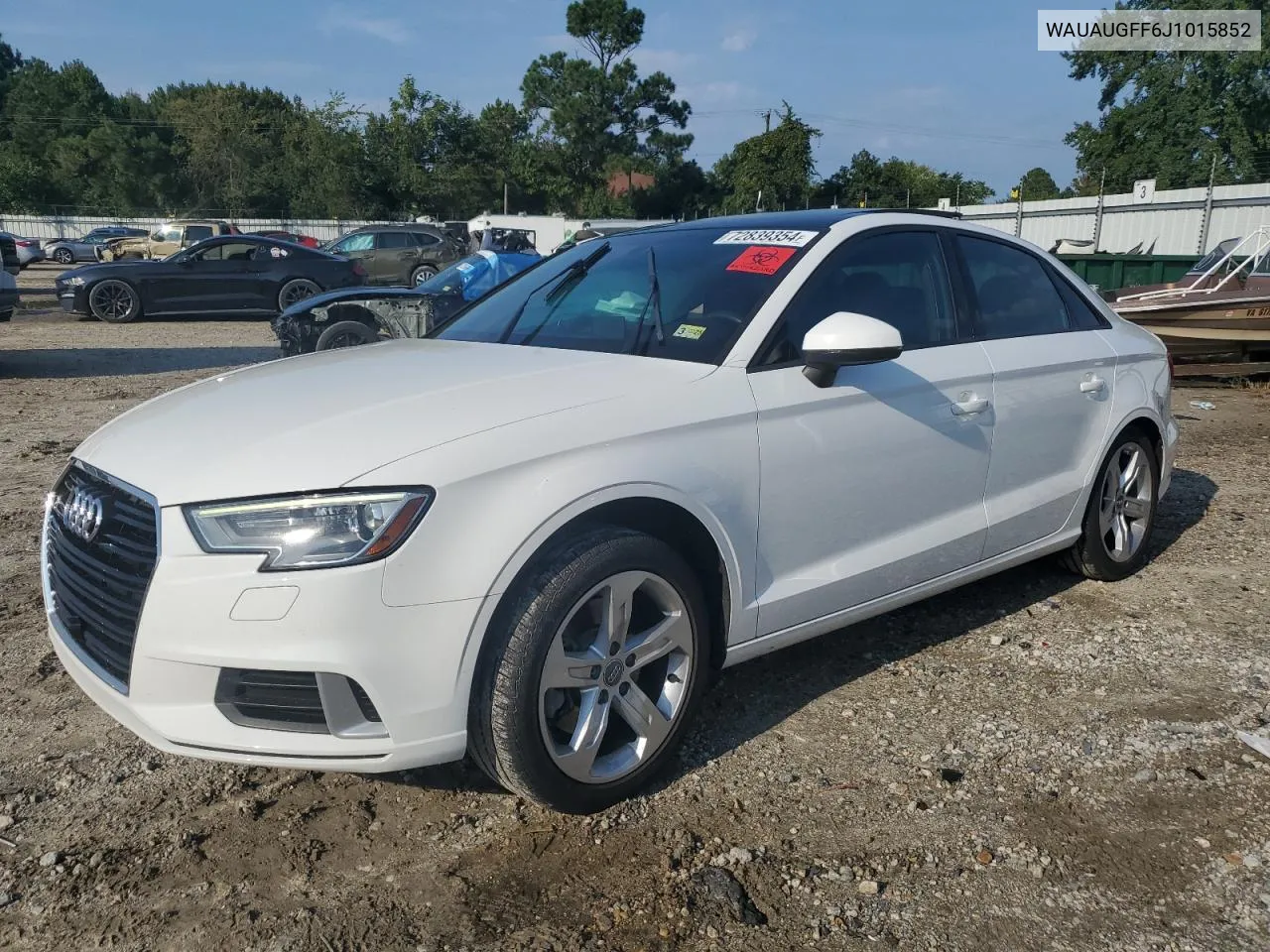 WAUAUGFF6J1015852 2018 Audi A3 Premium