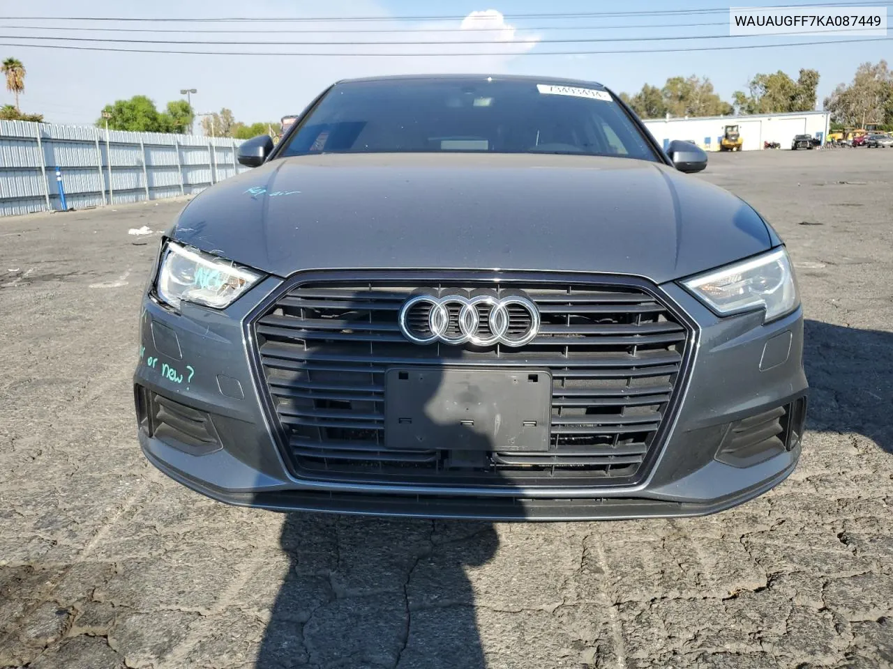 2019 Audi A3 Premium VIN: WAUAUGFF7KA087449 Lot: 73493494