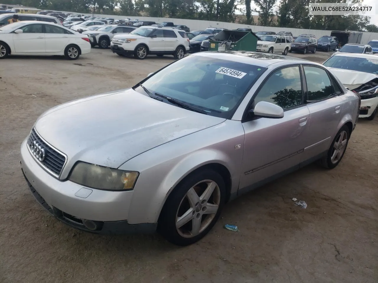 2002 Audi A4 1.8T Quattro VIN: WAULC68E52A234717 Lot: 64574594