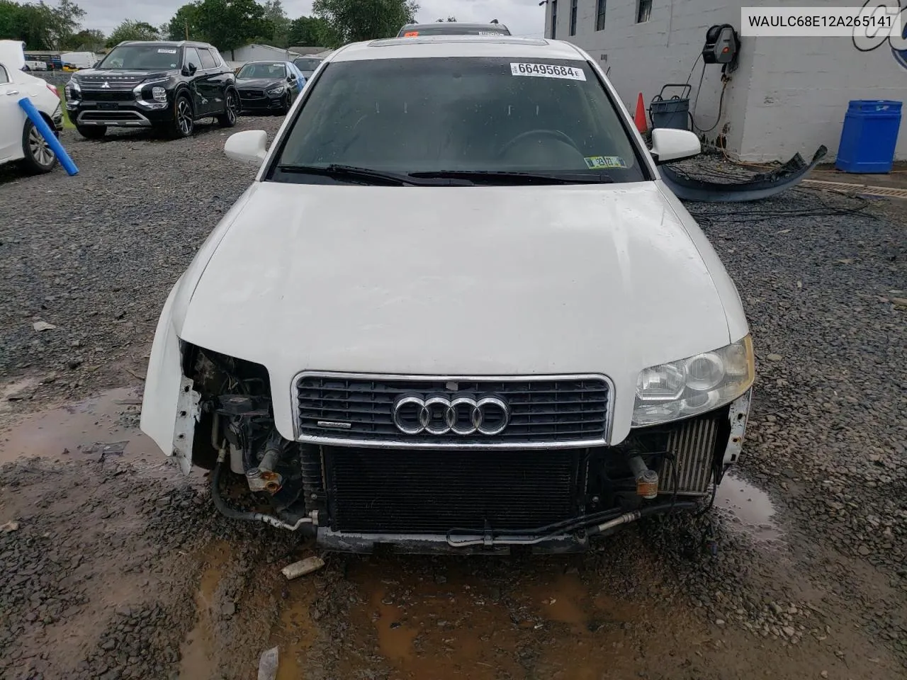 2002 Audi A4 1.8T Quattro VIN: WAULC68E12A265141 Lot: 66495684