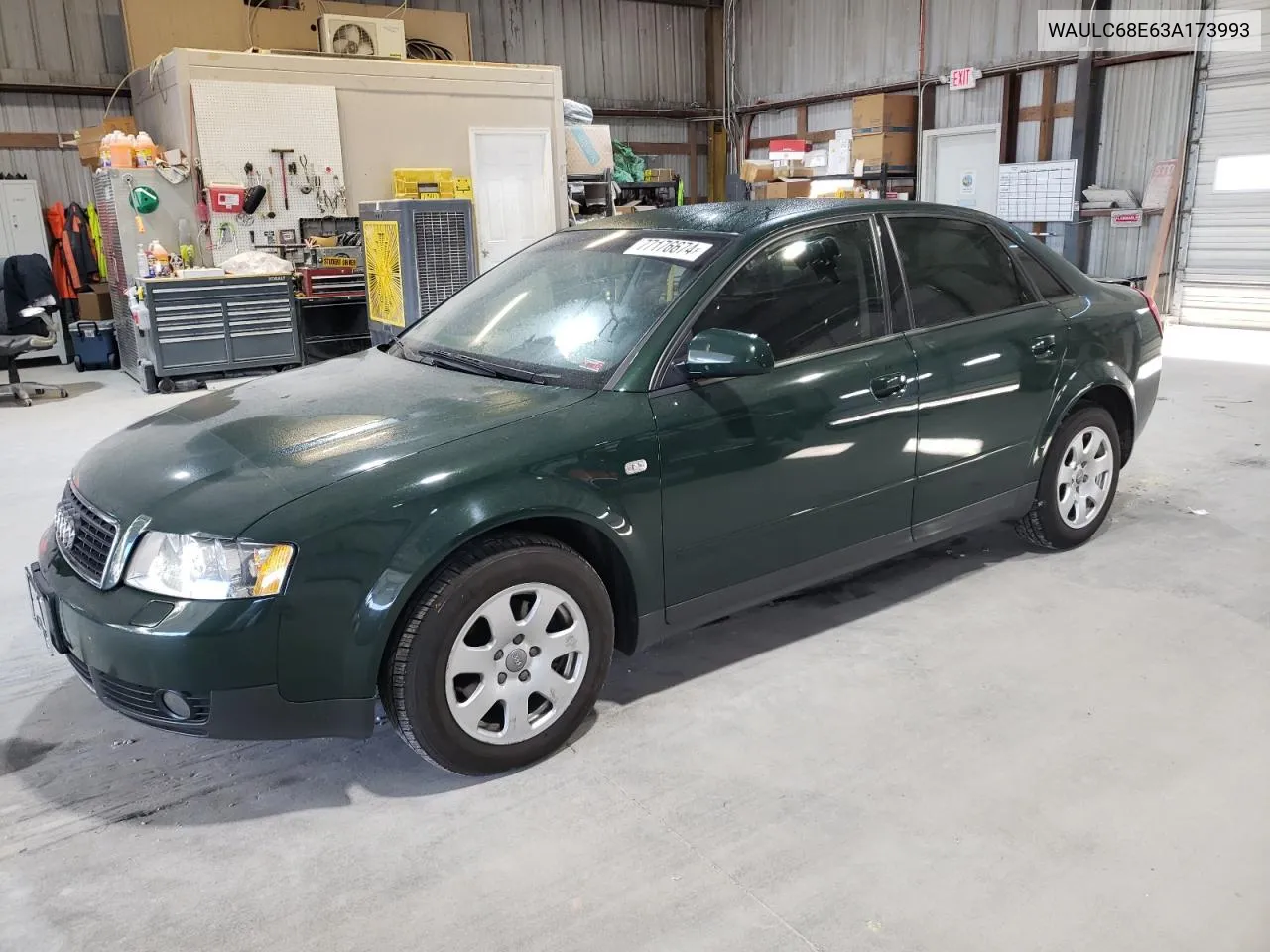 2003 Audi A4 1.8T Quattro VIN: WAULC68E63A173993 Lot: 77176674