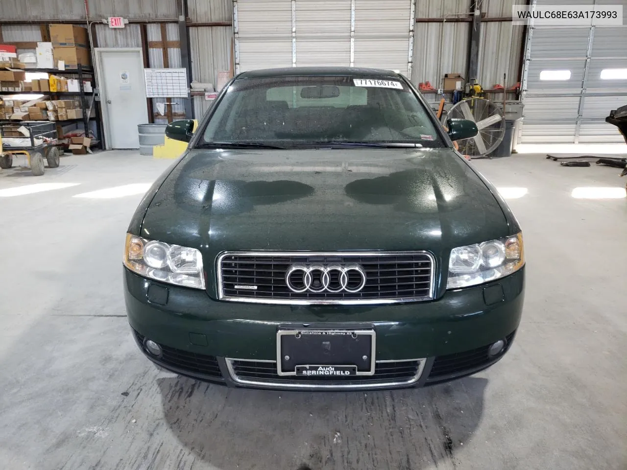 2003 Audi A4 1.8T Quattro VIN: WAULC68E63A173993 Lot: 77176674