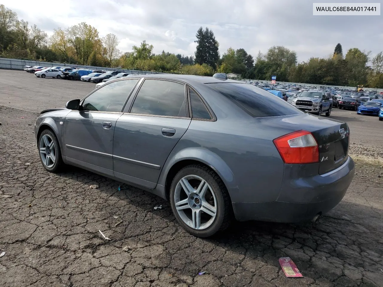 2004 Audi A4 1.8T Quattro VIN: WAULC68E84A017441 Lot: 77380194