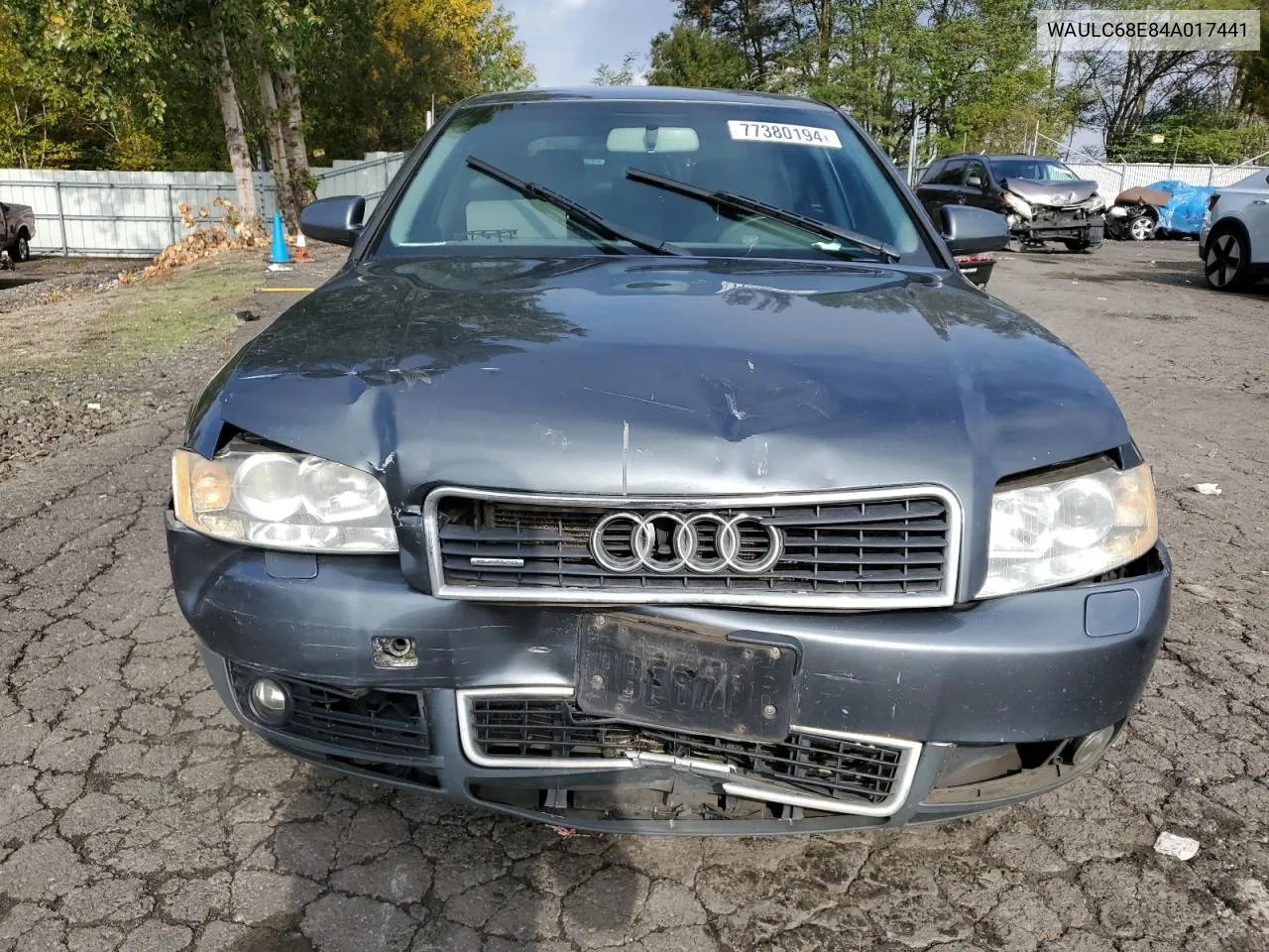 2004 Audi A4 1.8T Quattro VIN: WAULC68E84A017441 Lot: 77380194