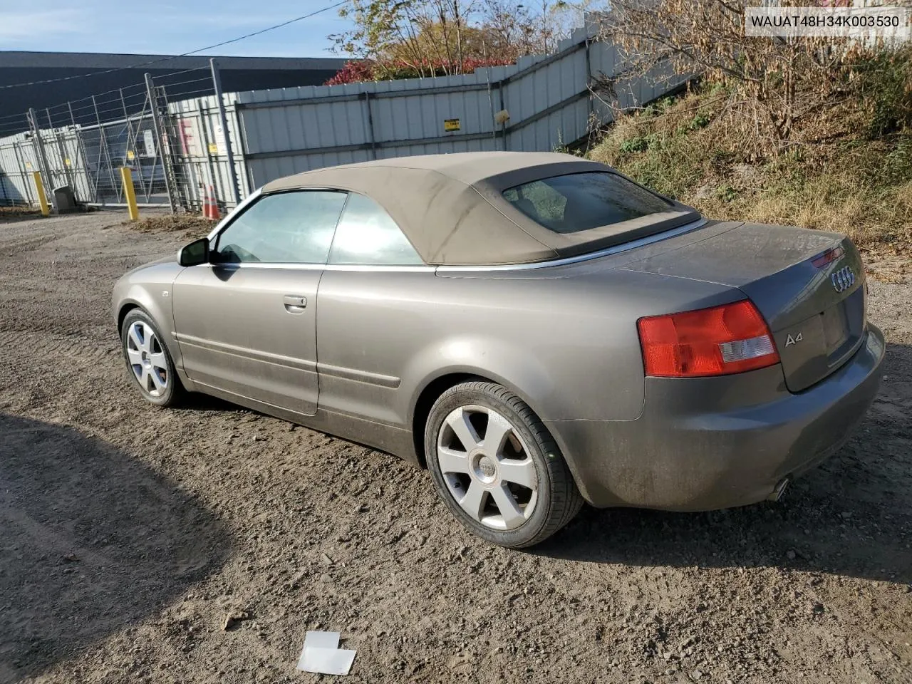 2004 Audi A4 3.0 Cabriolet VIN: WAUAT48H34K003530 Lot: 77680474