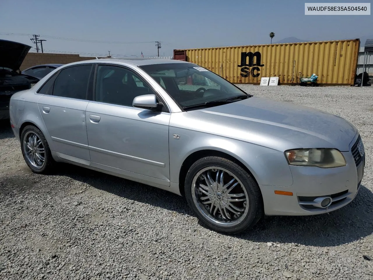 2005 Audi A4 2.0T Quattro VIN: WAUDF58E35A504540 Lot: 53273124