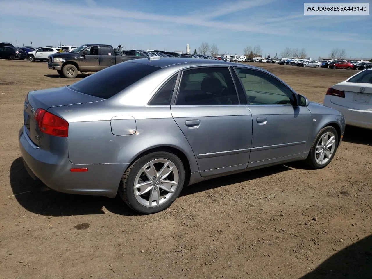 2005 Audi A4 3.2 Quattro VIN: WAUDG68E65A443140 Lot: 54125784