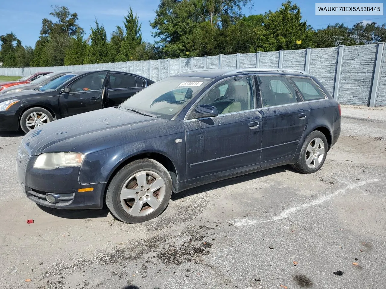 2005 Audi A4 2.0T Avant Quattro VIN: WAUKF78EX5A538445 Lot: 76235414