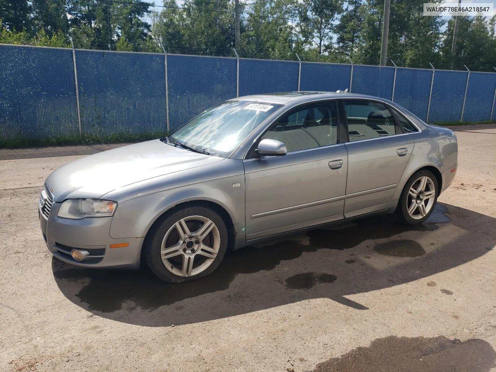 2006 Audi A4 2.0T Quattro VIN: WAUDF78E46A218547 Lot: 64101304