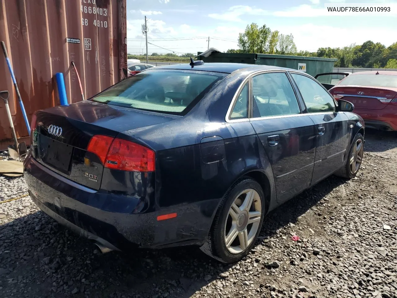 2006 Audi A4 2.0T Quattro VIN: WAUDF78E66A010993 Lot: 68687214