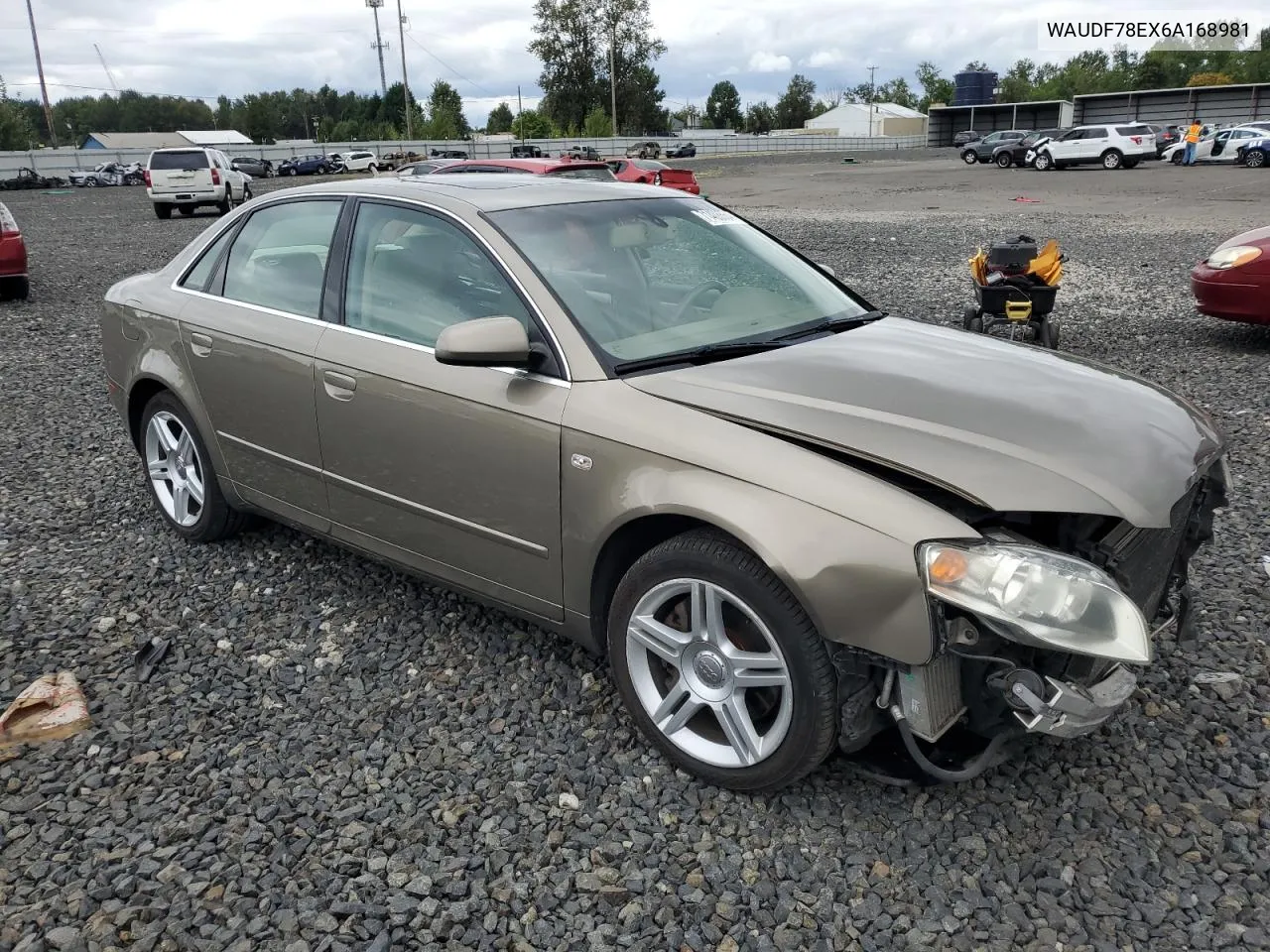 2006 Audi A4 2.0T Quattro VIN: WAUDF78EX6A168981 Lot: 71408664