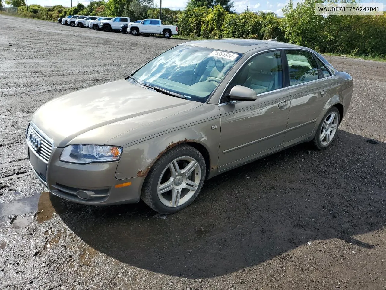 WAUDF78E76A247041 2006 Audi A4 2.0T Quattro